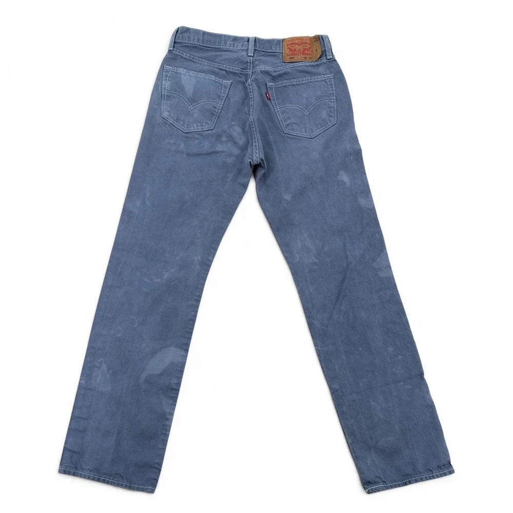 Levi's 501 Original Fit Mens W34 L34 Blue Garment Dyed Jeans